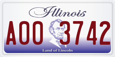 IL license plate A003742