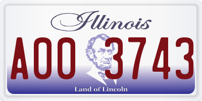 IL license plate A003743