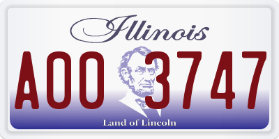 IL license plate A003747