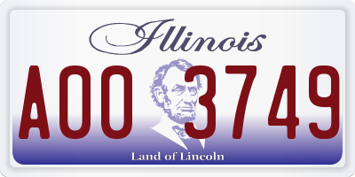 IL license plate A003749