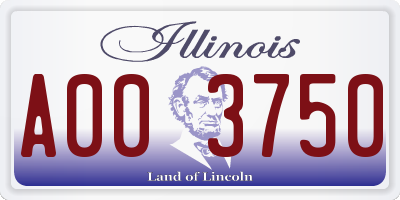 IL license plate A003750