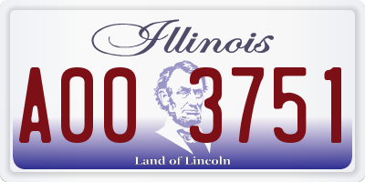 IL license plate A003751