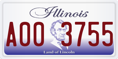 IL license plate A003755