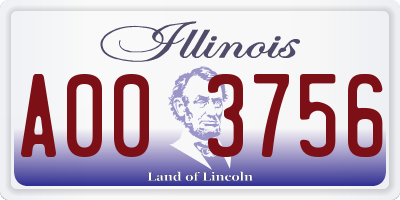 IL license plate A003756