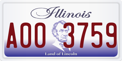 IL license plate A003759