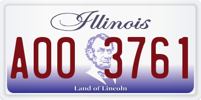 IL license plate A003761