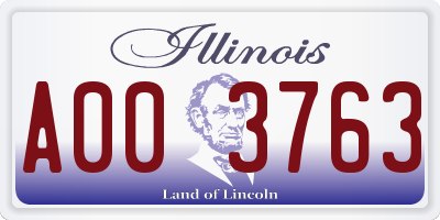 IL license plate A003763