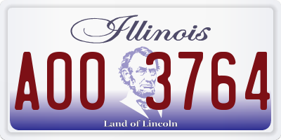 IL license plate A003764