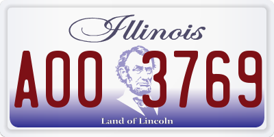 IL license plate A003769