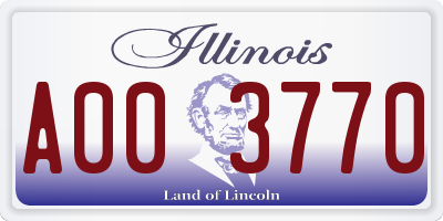 IL license plate A003770