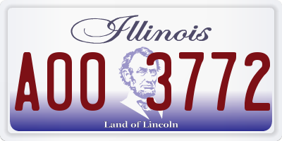 IL license plate A003772