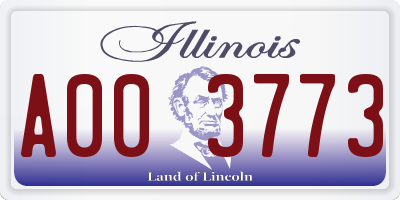 IL license plate A003773