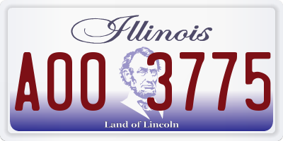 IL license plate A003775