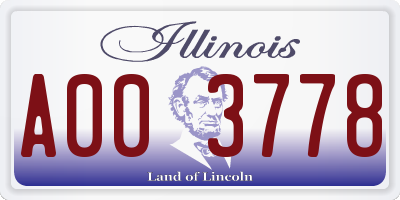IL license plate A003778