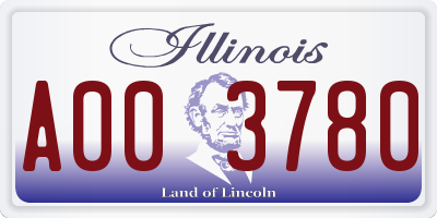 IL license plate A003780