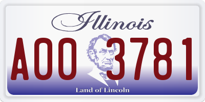 IL license plate A003781