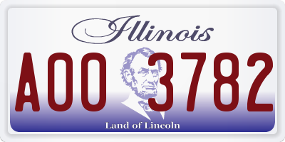 IL license plate A003782