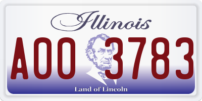 IL license plate A003783