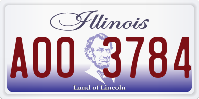 IL license plate A003784