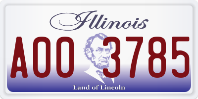 IL license plate A003785