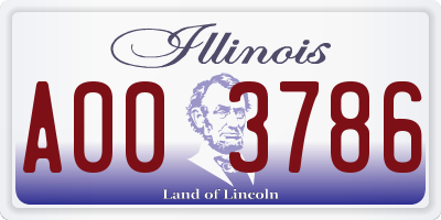 IL license plate A003786