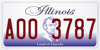 IL license plate A003787