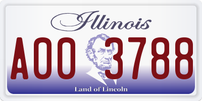 IL license plate A003788