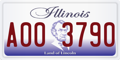 IL license plate A003790