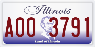 IL license plate A003791