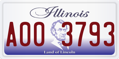 IL license plate A003793