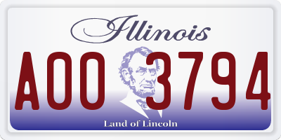 IL license plate A003794