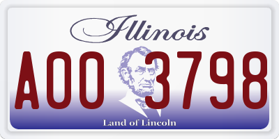 IL license plate A003798