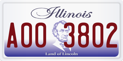 IL license plate A003802