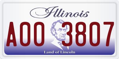 IL license plate A003807