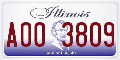 IL license plate A003809