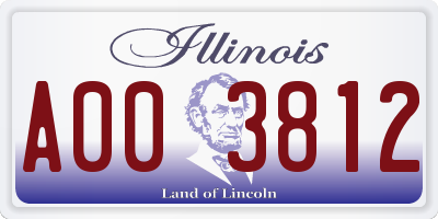 IL license plate A003812