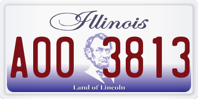 IL license plate A003813