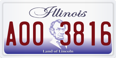 IL license plate A003816