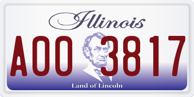 IL license plate A003817