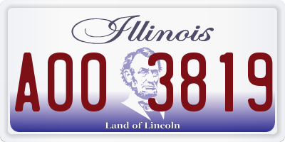 IL license plate A003819