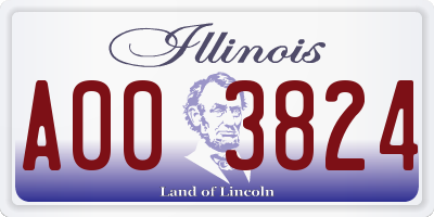 IL license plate A003824