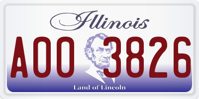 IL license plate A003826