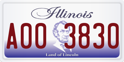 IL license plate A003830