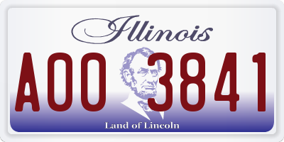 IL license plate A003841