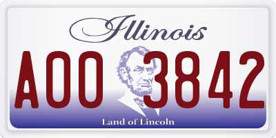 IL license plate A003842