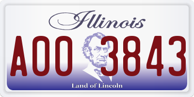 IL license plate A003843