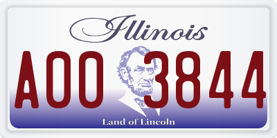 IL license plate A003844