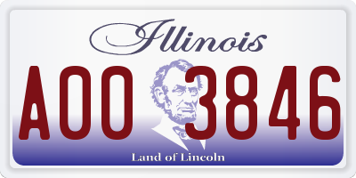 IL license plate A003846