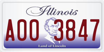 IL license plate A003847