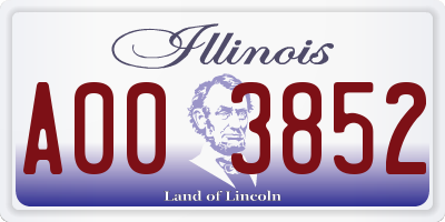 IL license plate A003852